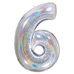 Sifferballong Glitter Silver