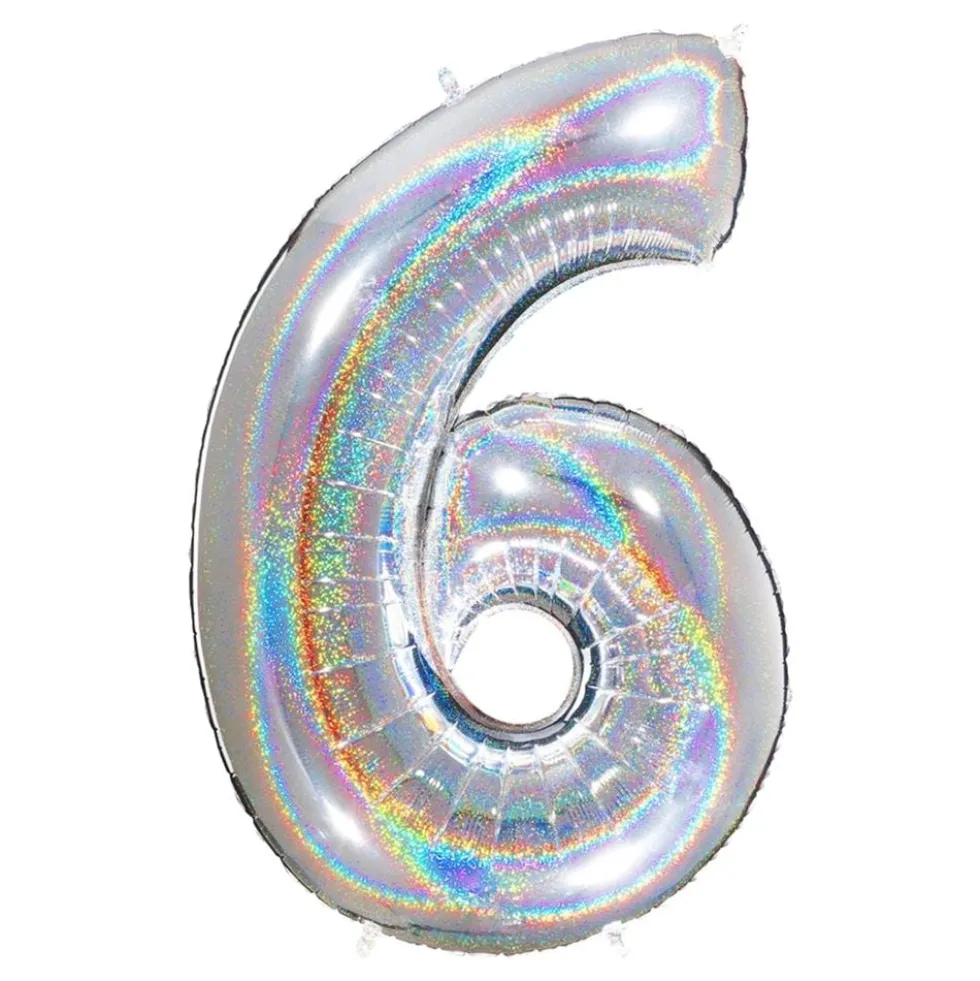 Sifferballong Glitter Silver