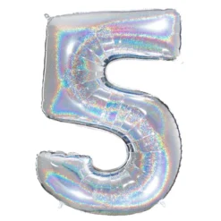 Sifferballong Glitter Silver