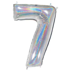 Sifferballong Glitter Silver