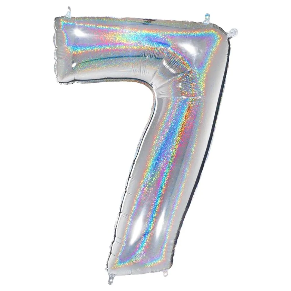 Sifferballong Glitter Silver