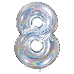 Sifferballong Glitter Silver