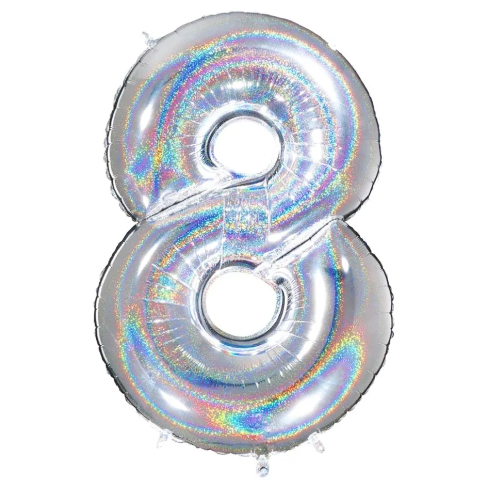 Sifferballong Glitter Silver