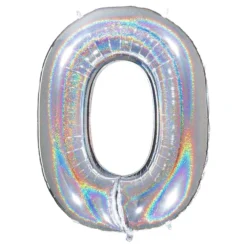 Sifferballong Glitter Silver