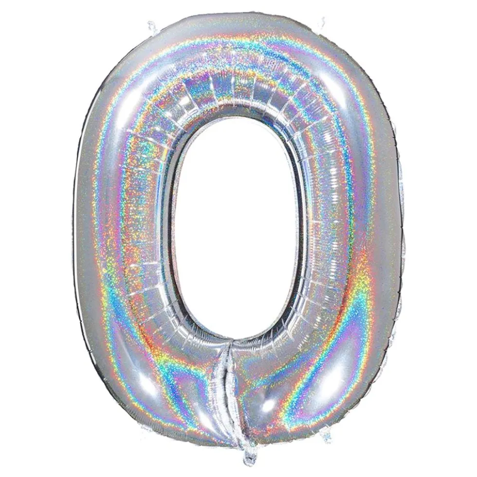 Sifferballong Glitter Silver