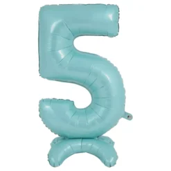 Sifferballong med Ställning Pastellblå