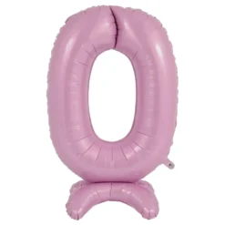 Sifferballong med Ställning Pastellrosa