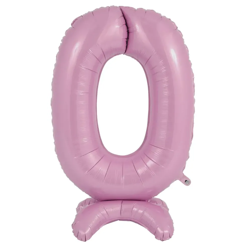 Sifferballong med Ställning Pastellrosa