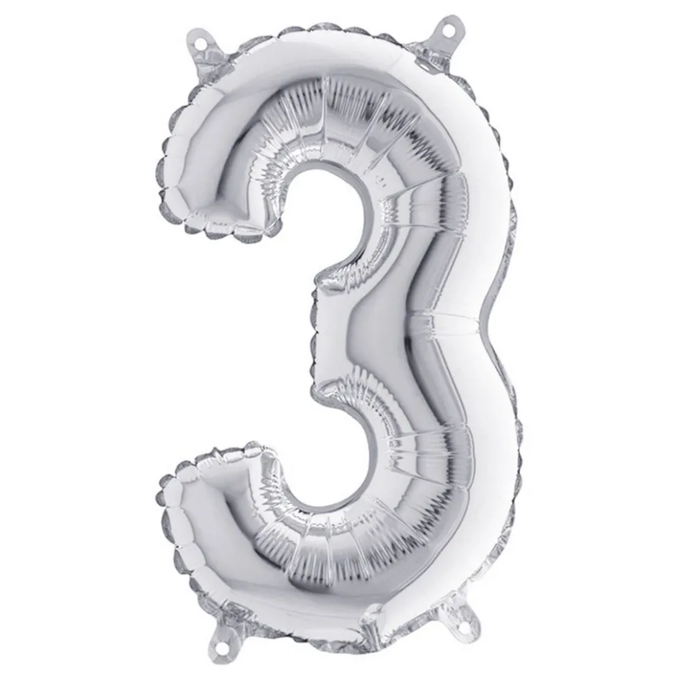 Sifferballong Mini Silver Metallic