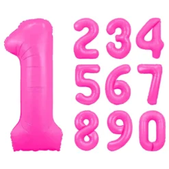Sifferballong Neonrosa