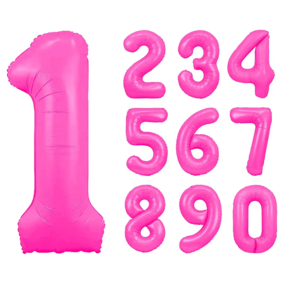 Sifferballong Neonrosa