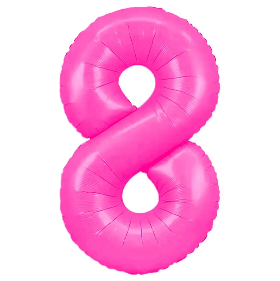 Sifferballong Neonrosa