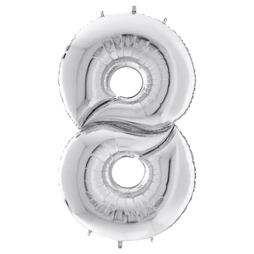 Sifferballong Silver Gigantisk