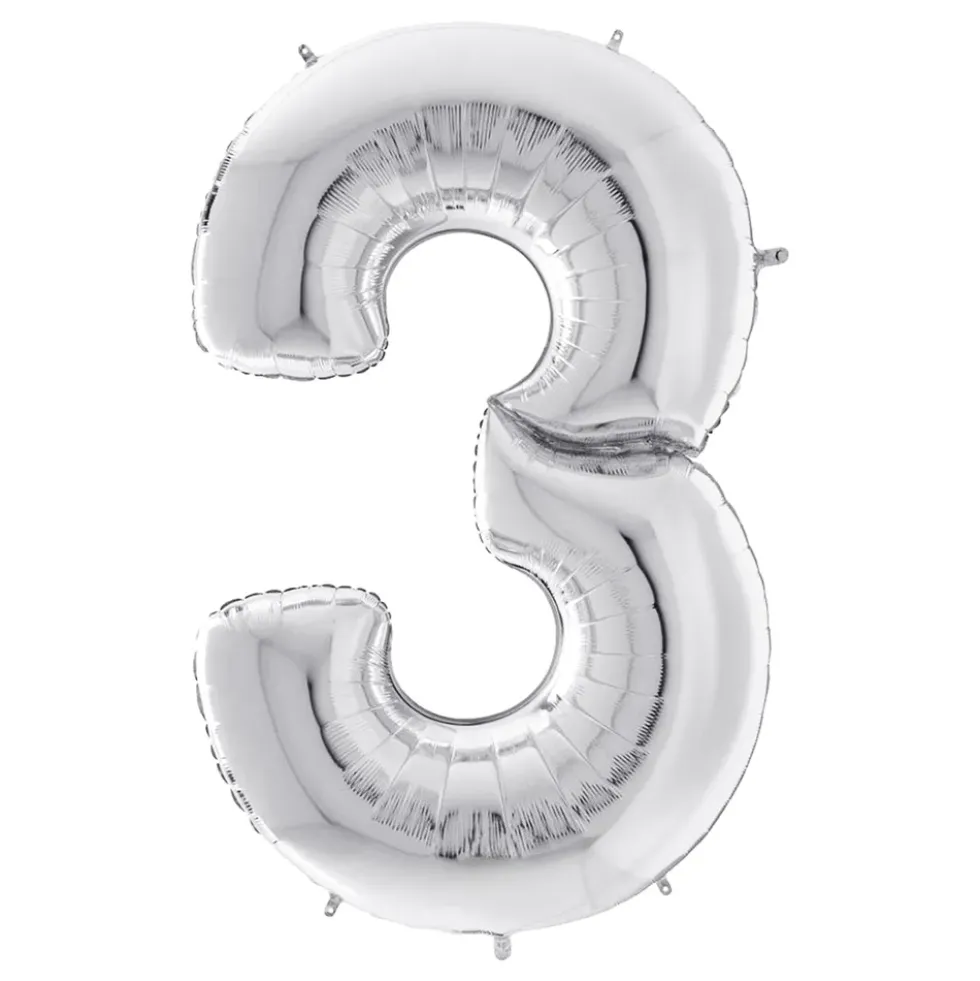 Sifferballong Silver Gigantisk