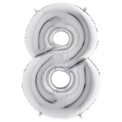 Sifferballong Silver Metallic