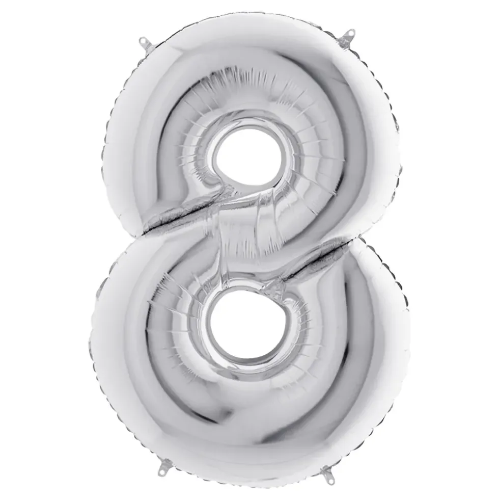 Sifferballong Silver Metallic