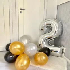 Sifferballong Silver Metallic