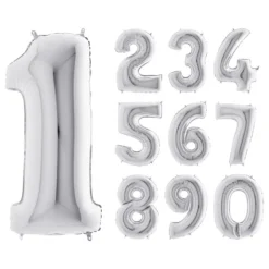 Sifferballong Silver Metallic