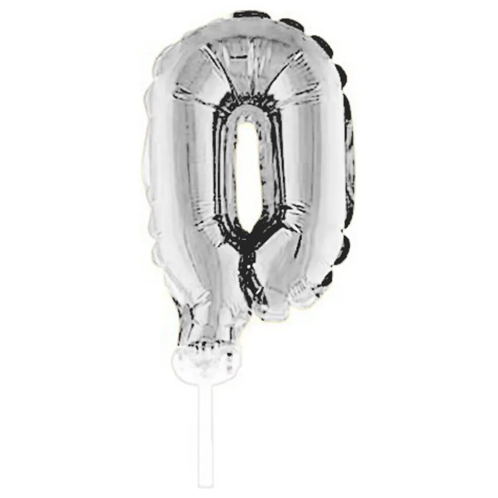 Sifferballong Tårtdekoration Silver