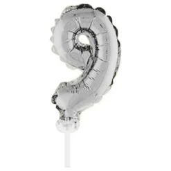 Sifferballong Tårtdekoration Silver