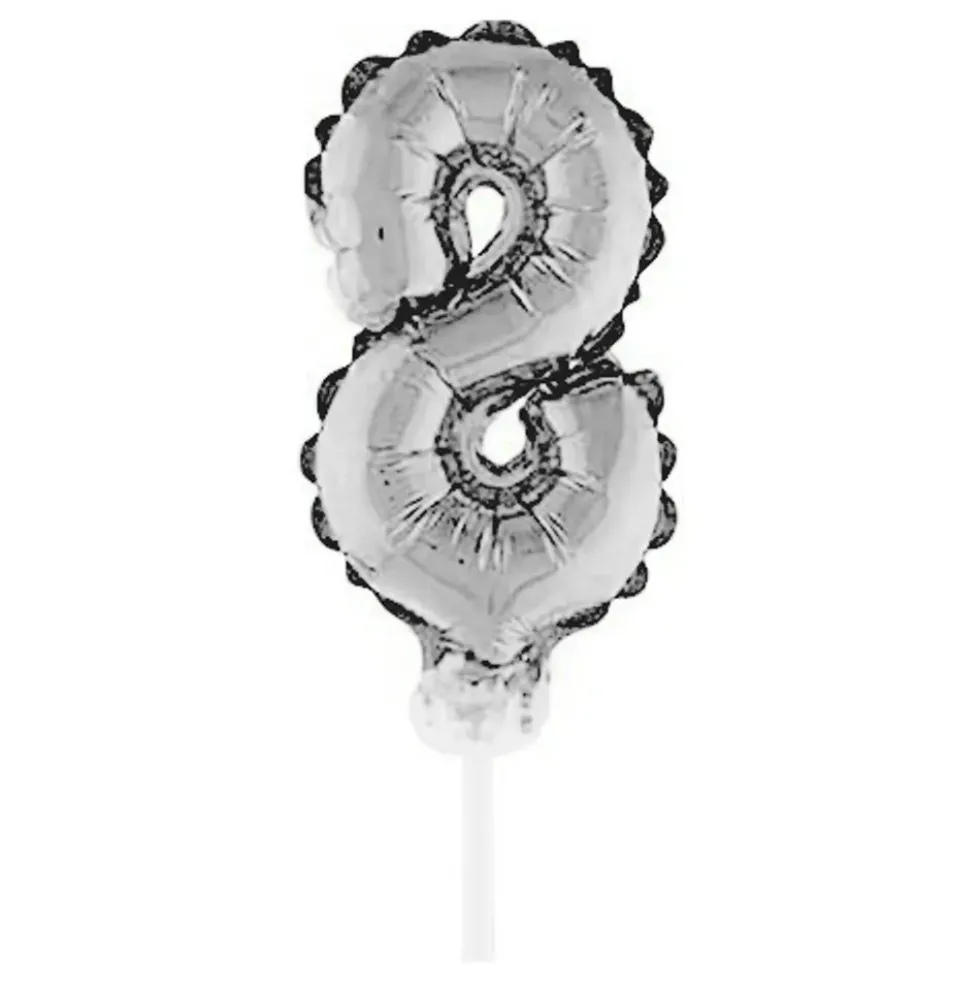 Sifferballong Tårtdekoration Silver