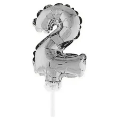 Sifferballong Tårtdekoration Silver