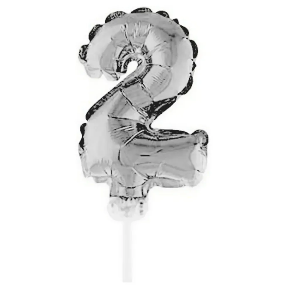Sifferballong Tårtdekoration Silver