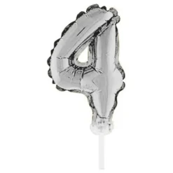 Sifferballong Tårtdekoration Silver