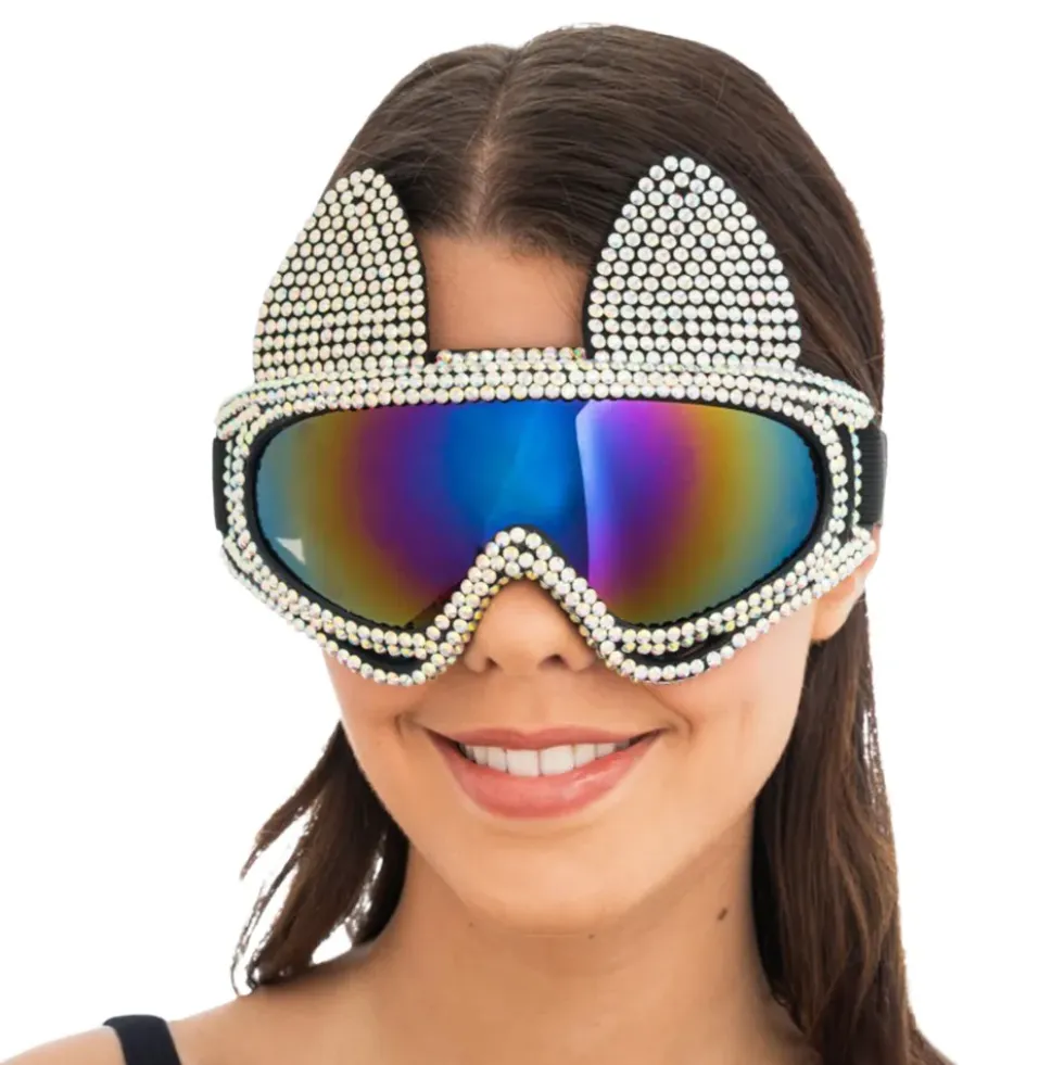 Skidglasögon Katt med Strass