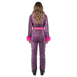 Skidoverall Snake Print med Rosa Fuskpäls Maskeraddräkt