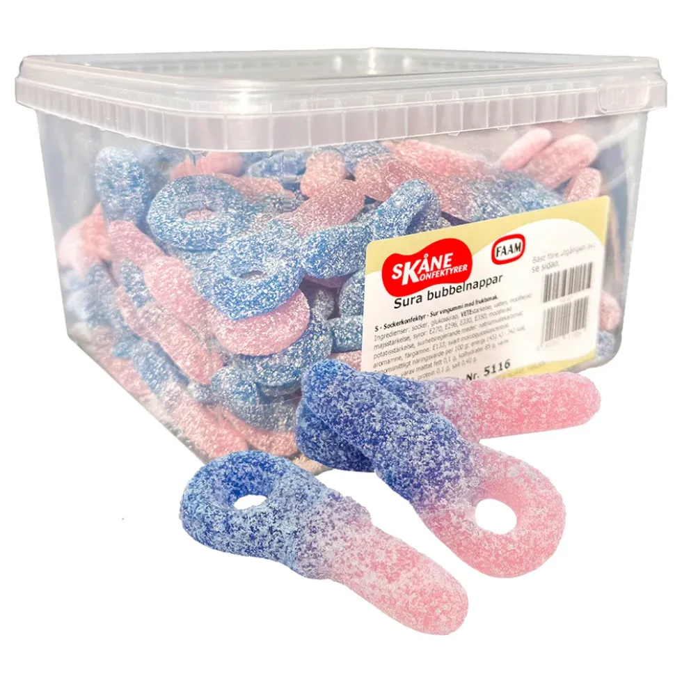 Skåne Konfektyrer Sura Bubbelnappar Storpack