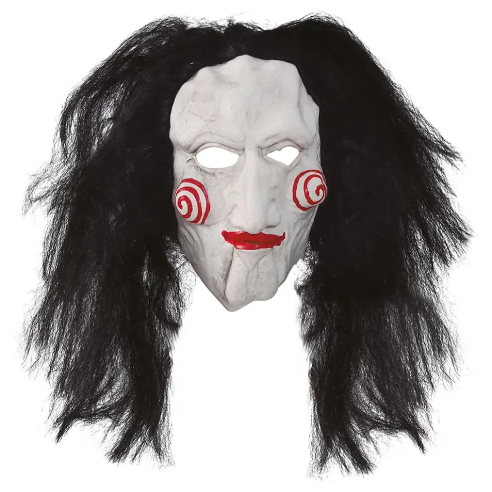 Skräckdocka Latexmask med Hår