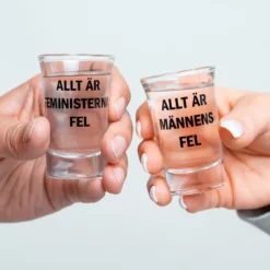 Snapsglas med Text