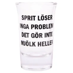 Snapsglas med Text