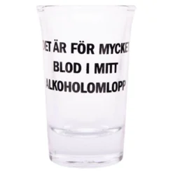 Snapsglas med Text