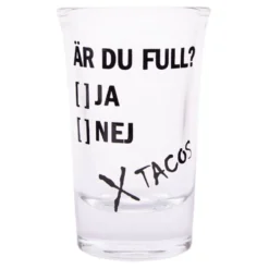 Snapsglas med Text