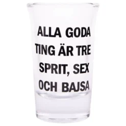Snapsglas med Text