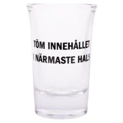 Snapsglas med Text