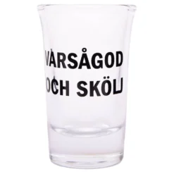 Snapsglas med Text