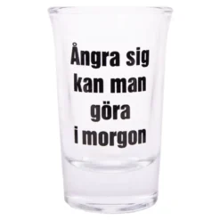 Snapsglas med Text