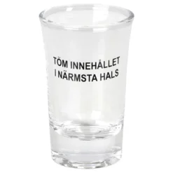 Snapsglas Töm Innehållet i Närmsta Hals