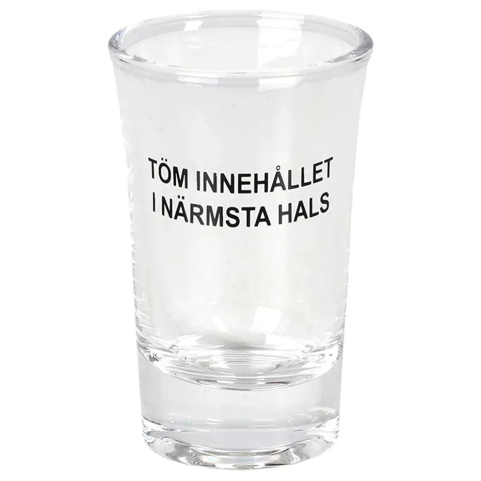 Snapsglas Töm Innehållet i Närmsta Hals