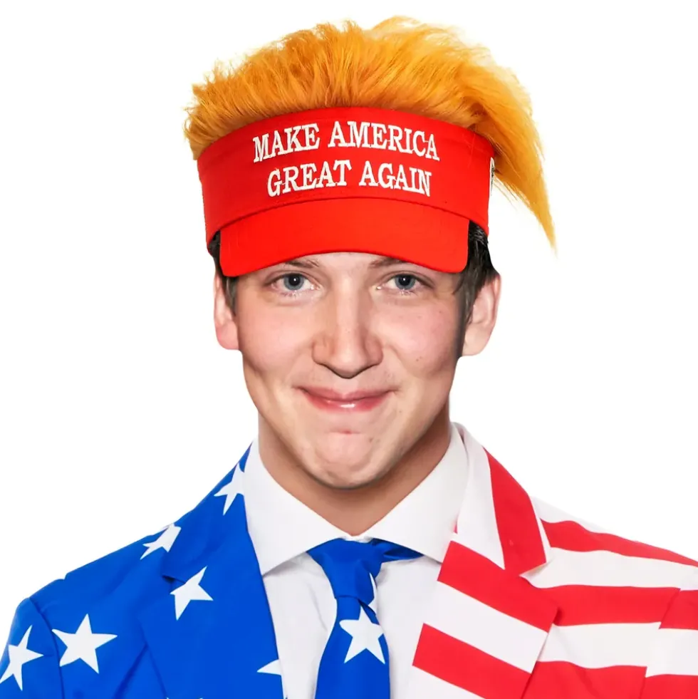 Solskärm med Hår Make America Great Again