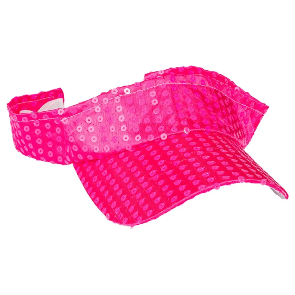 Solskärm med Paljetter Neonrosa