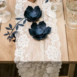 Spetsband Blommor Off-White på Rulle