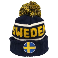 Stickad Mössa Pom Pom Sweden