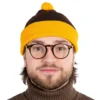 Stickan Mössa Gul/Brun