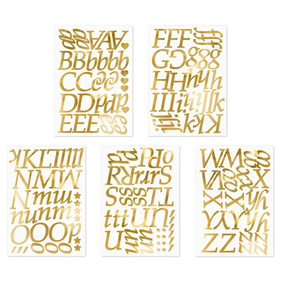 Stickers Bokstäver Guld Metallic
