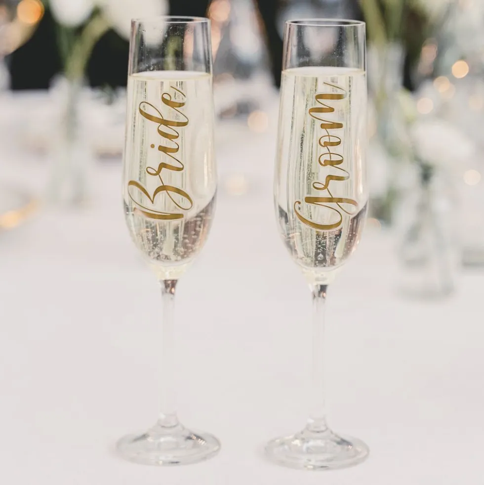 Stickers för Glas Bride & Groom