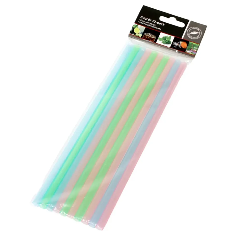 Sugrör i Plast Flerfärgade